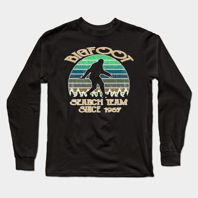 Bigfoot Search Team and Sasquatch T Shirts Long Sleeve T-Shirt by DHdesignerPublic